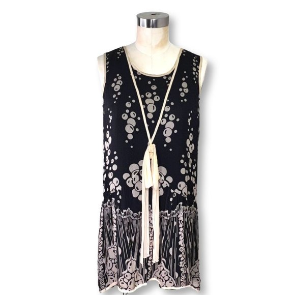 Anna Sui Dresses & Skirts - [[  ANNA SUI  ]] RARE! 1920's Silk Flapper Shift Dress with Bubbles : Impeccable